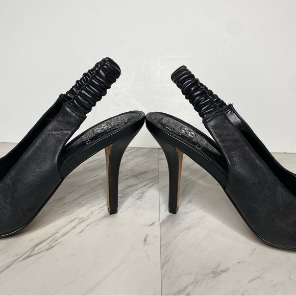 New! Vince Camuto Tolinnis Black Leather Sling Back Pump 8 1/2 M - Picture 9 of 14